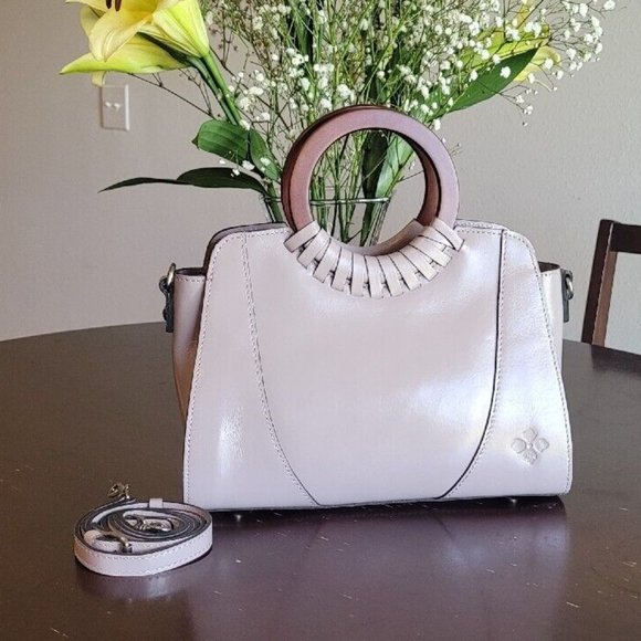 Handbags - Patricia Nash Lyon Leather Satchel Crossbody Bag (Stone)